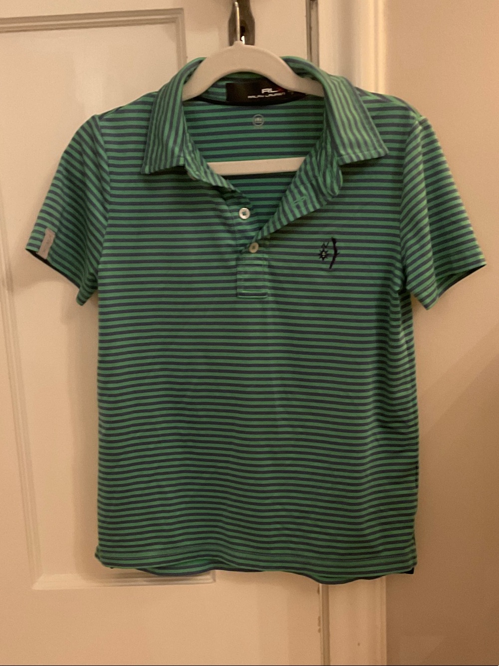 Ralph Lauren Teal and Navy Striped Polo Shirt